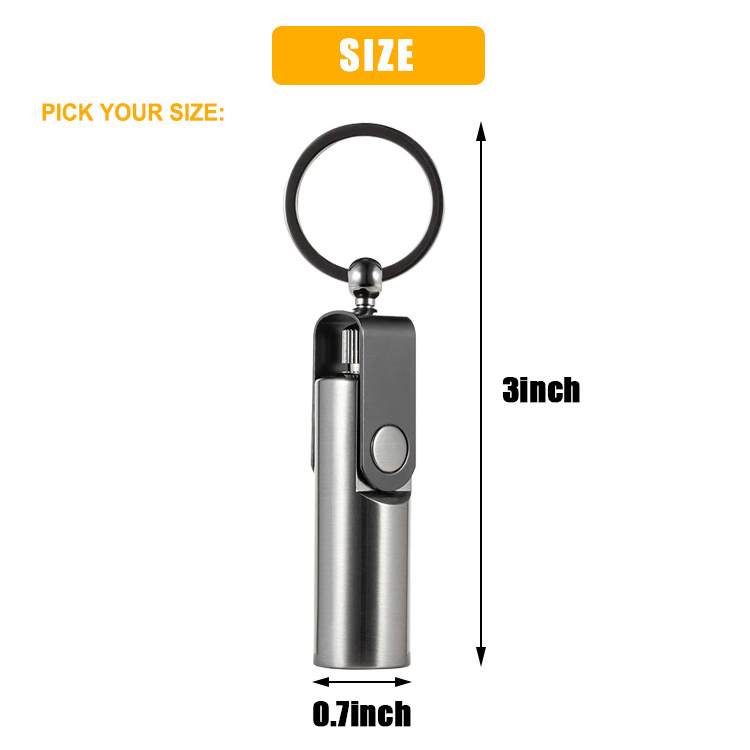 Baiyuheng Permanent Match lighter Keychain Kerosene Waterproof Flint Fire Starter for Outdoor Camping Emergency Survival Gear