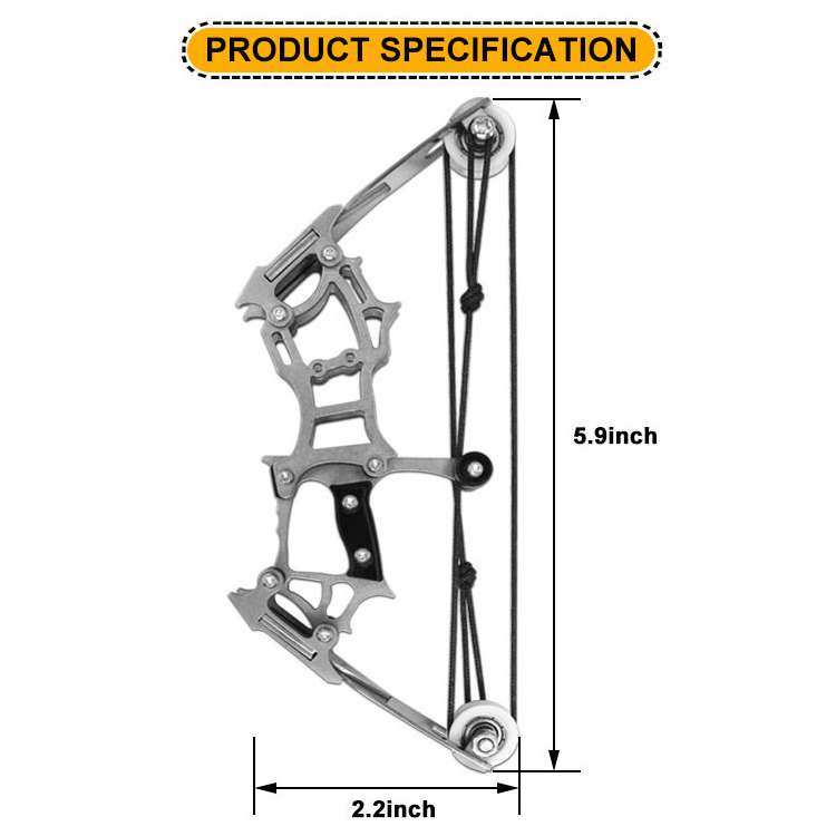 Baiyuheng Outdoor Hunting 304 Stainless Steel Bow And Short Triangular Slingshot Fishing Shooting Mini Composite Bow