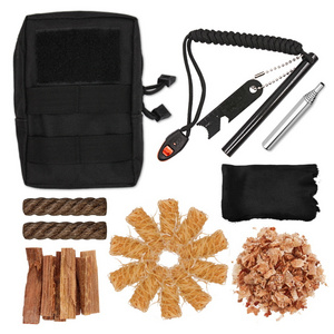 Baiyuheng Wholesales Fire Kit Bushcraft Survival Fire Starter With Camping Emergency Fire Starter Kit Storage Bag