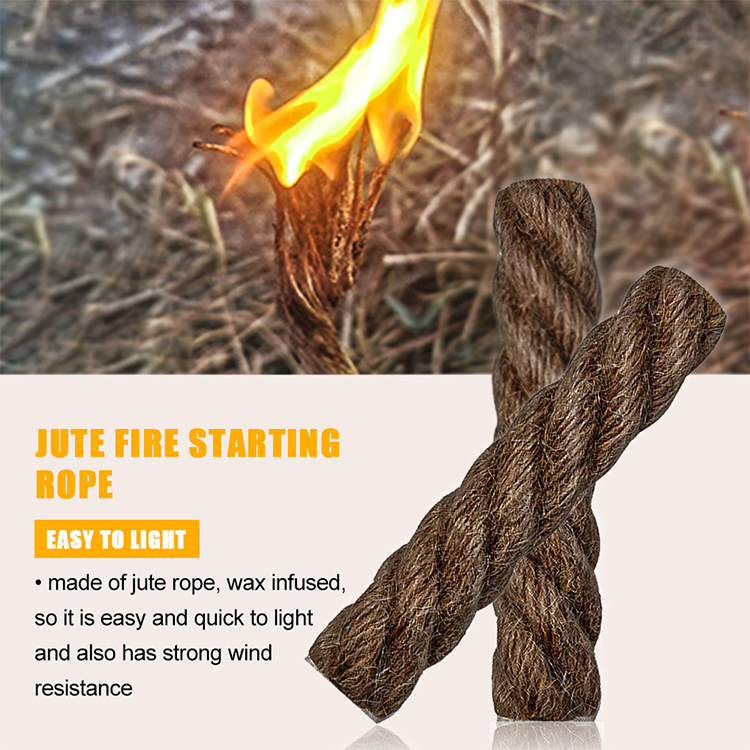 Baiyuheng Wholesales Customized Paracord Lanyard Ferro Rod and Wood Fire Starter Lighter Cubes Survival Kit for Camping Hiking