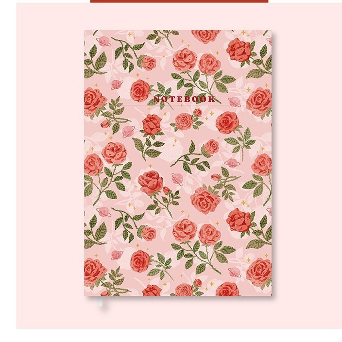 A5 A4 Customizable Soft Paper Pu Leather Cover Rose Gold Foil Cute Fashion Flower Journal B5 Size Notebooks with Diary Grain