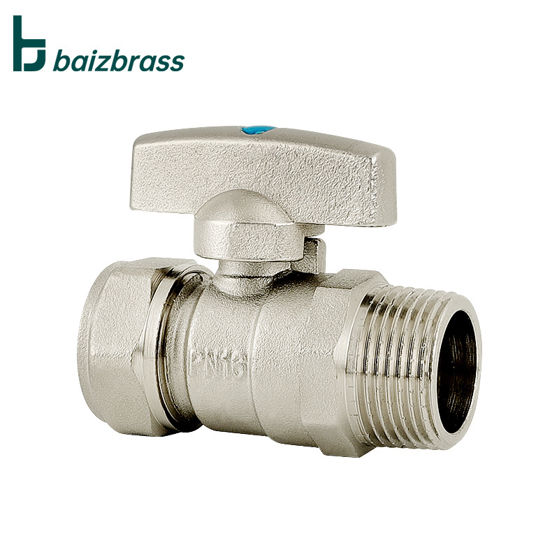 male thread  PEX Aluminum plastic pipe  manual butterfly handle brass ball valve