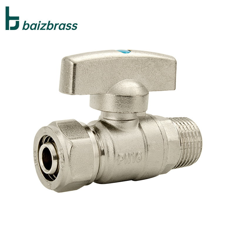 male thread  PEX Aluminum plastic pipe  manual butterfly handle brass ball valve