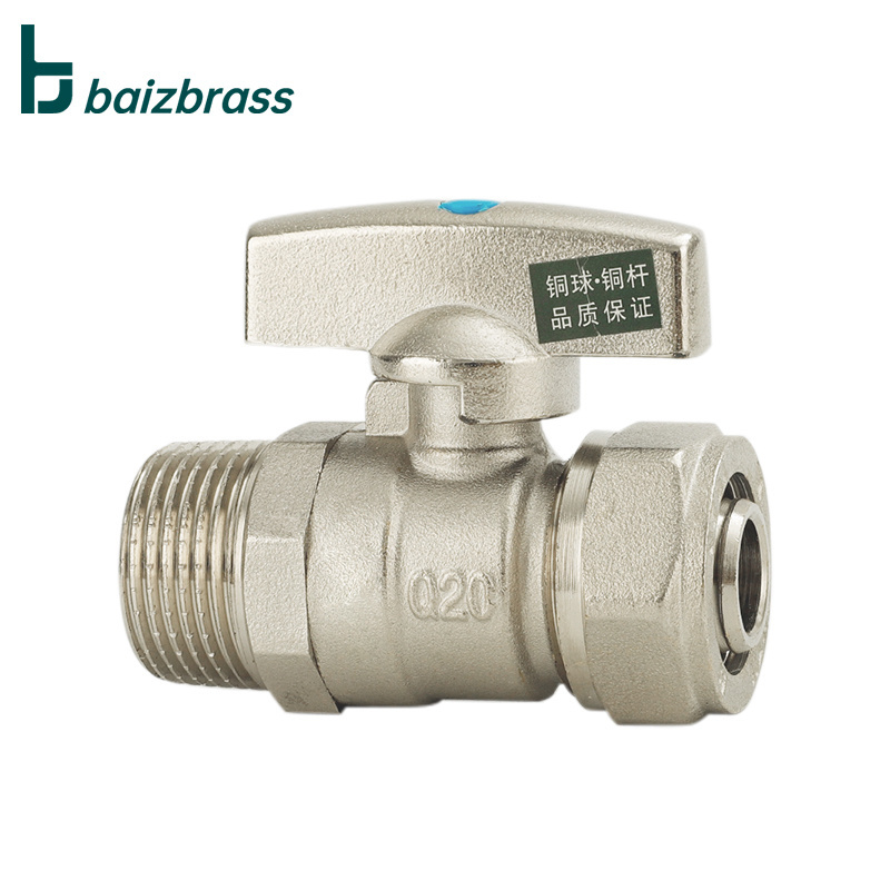 male thread  PEX Aluminum plastic pipe  manual butterfly handle brass ball valve