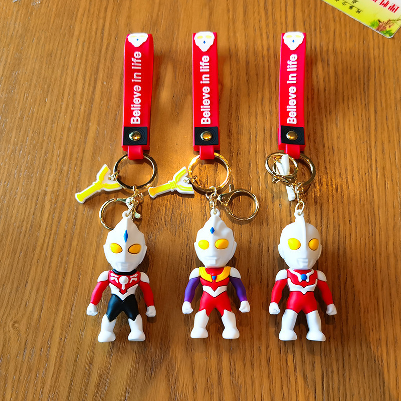 Cartoon Animation Ultraman Hero Keychain Creative Doll Pendant Doll Salted New Year Christmas Gift