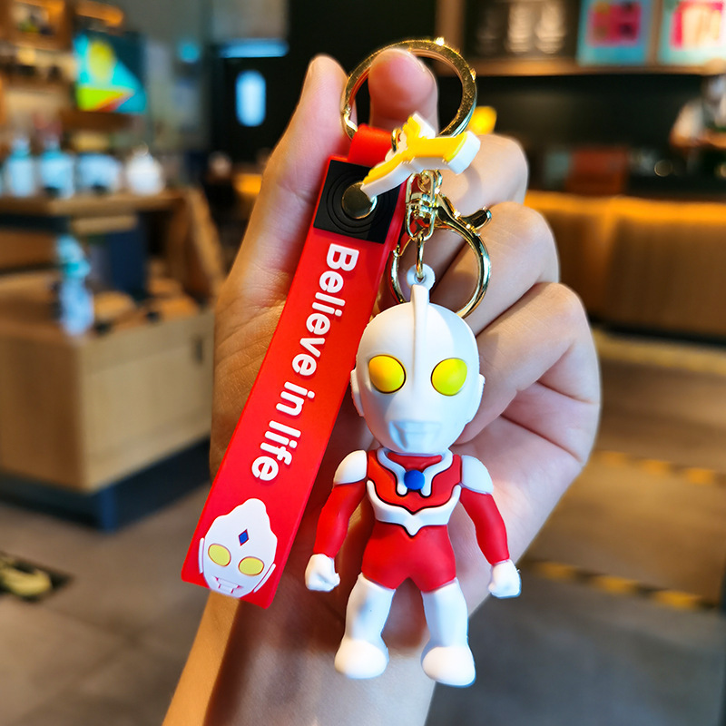 Cartoon Animation Ultraman Hero Keychain Creative Doll Pendant Doll Salted New Year Christmas Gift