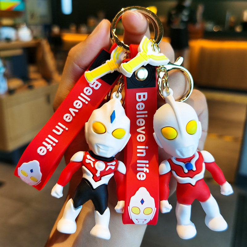 Cartoon Animation Ultraman Hero Keychain Creative Doll Pendant Doll Salted New Year Christmas Gift