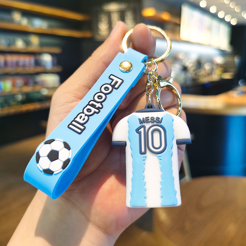 Wholesale Football Cartoon Messi Keychain Doll Pendant Schoolbag Creative Cute Keychain