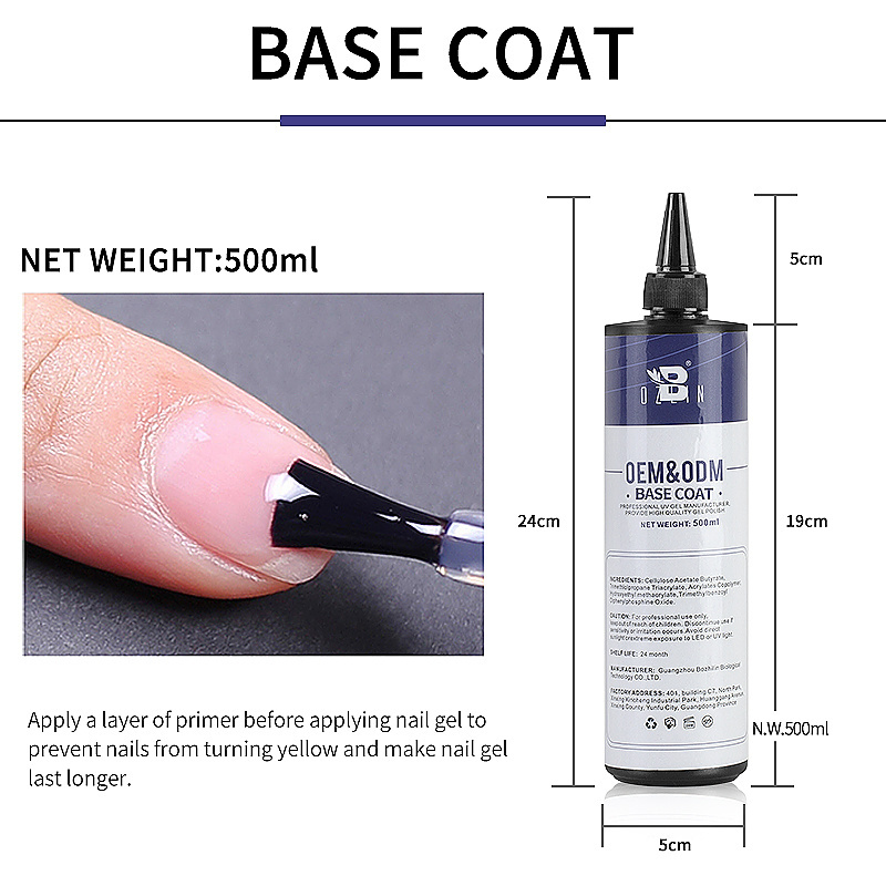 Private Label Custom Logo Hema Free Gel Polish Glue Primer Top Coat Base Gel Nail Polish Bulk