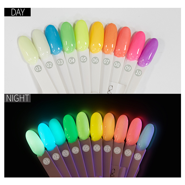 Wholesale Professional Private Label Acrylic Material Neon Color Pigment Glow In Dark Nail Bulk Acrylic Dipping Powder