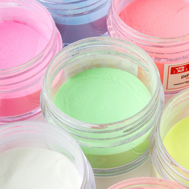 Wholesale Professional Private Label Acrylic Material Neon Color Pigment Glow In Dark Nail Bulk Acrylic Dipping Powder