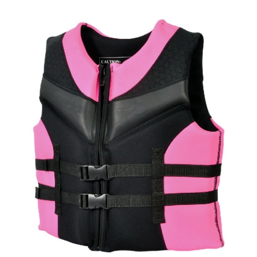 Good Quality Pink Black Neoprene Swimming Safety Lifesaving Life Jacket Vest