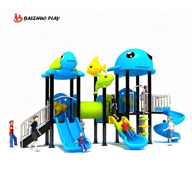 Hot Selling Multifunctional New Design Outdoor Playground Plastic Toys Swing And Slide Amusement Park Set