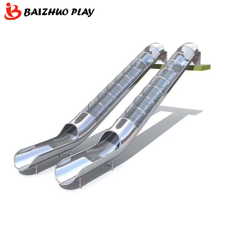 Amazing large commercial  Safety children playground equipment outdoor  Stainless Steel Tube slide For Sale playground slide