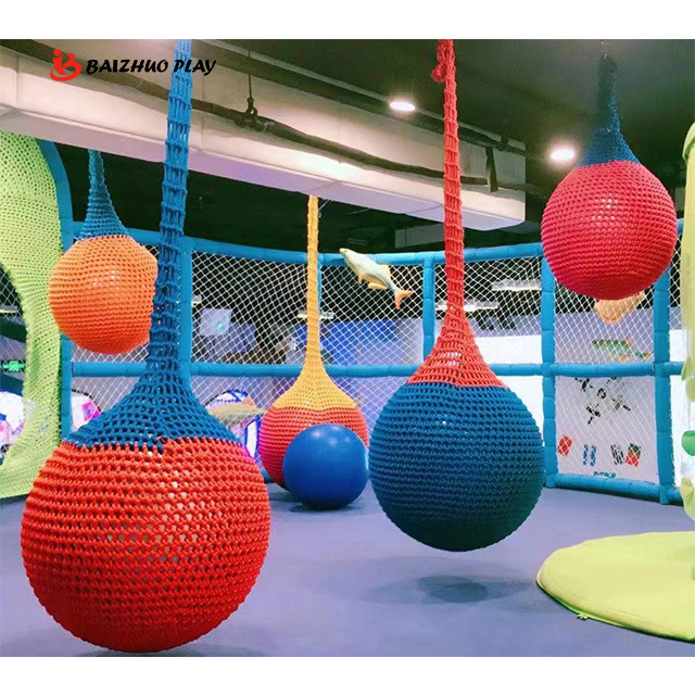 Colorful Round ball net for Kids Donut  Swing Set Nylon Rope tyre Indoor Playground Climbing Nets