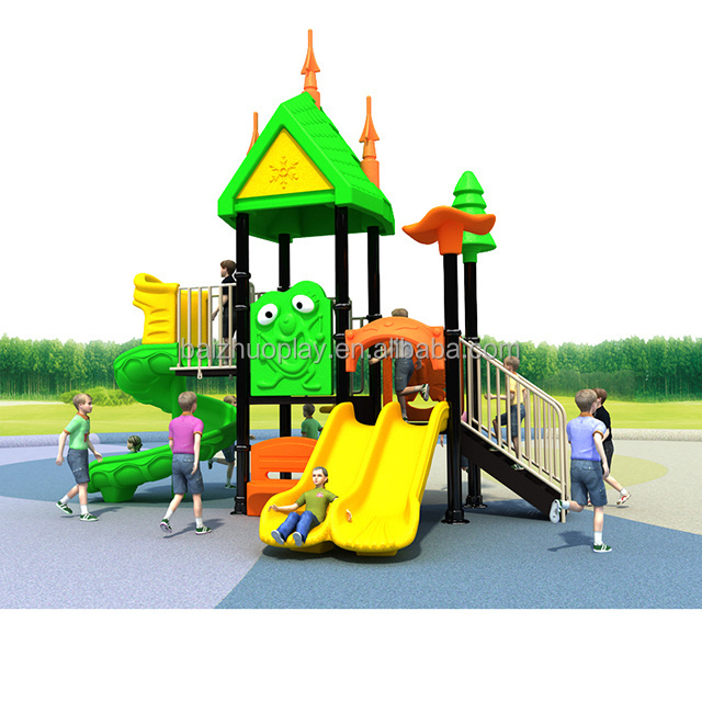 Community Square Park Children Outdoor Courtyard Commercial Amusement Park PVC Plastic Slide And Safety Seat Swing For Sale