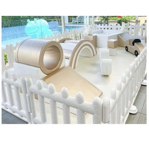 Pure White Color Soft Building Genuine Guarantee Multi-Person Facilities Plastic Fence With Ocean Ball Pool Slide Swing For Kids