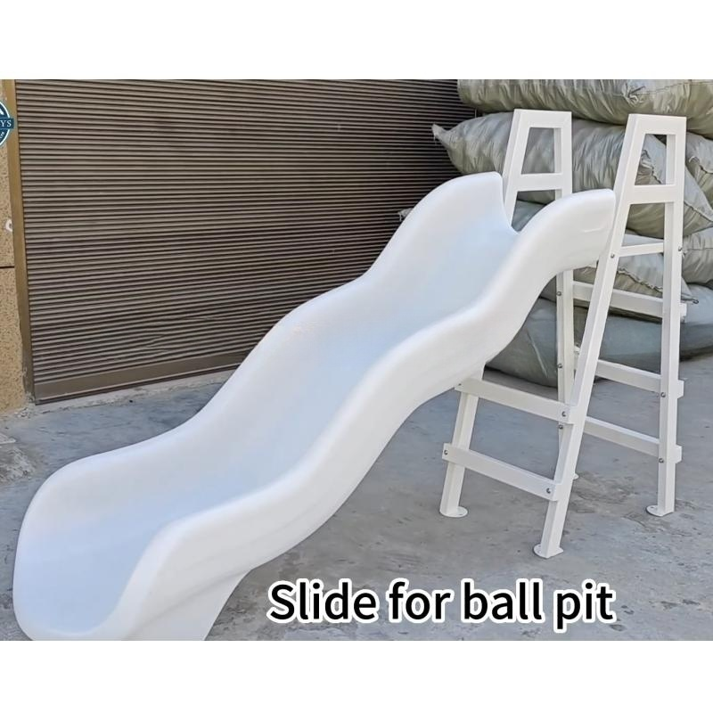 Large plastic building waterproof and anti slip castle ocean ball pool square column white wave slide children's staircase