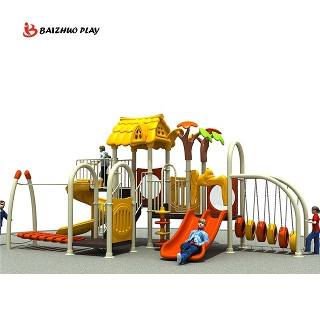 Hot Selling Multifunctional New Design Outdoor Playground Plastic Toys Swing And Slide Amusement Park Set