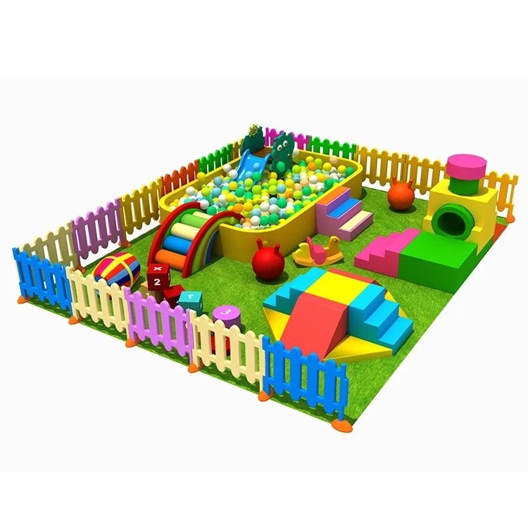 Pure White Color Soft Building Genuine Guarantee Multi-Person Facilities Plastic Fence With Ocean Ball Pool Slide Swing For Kids