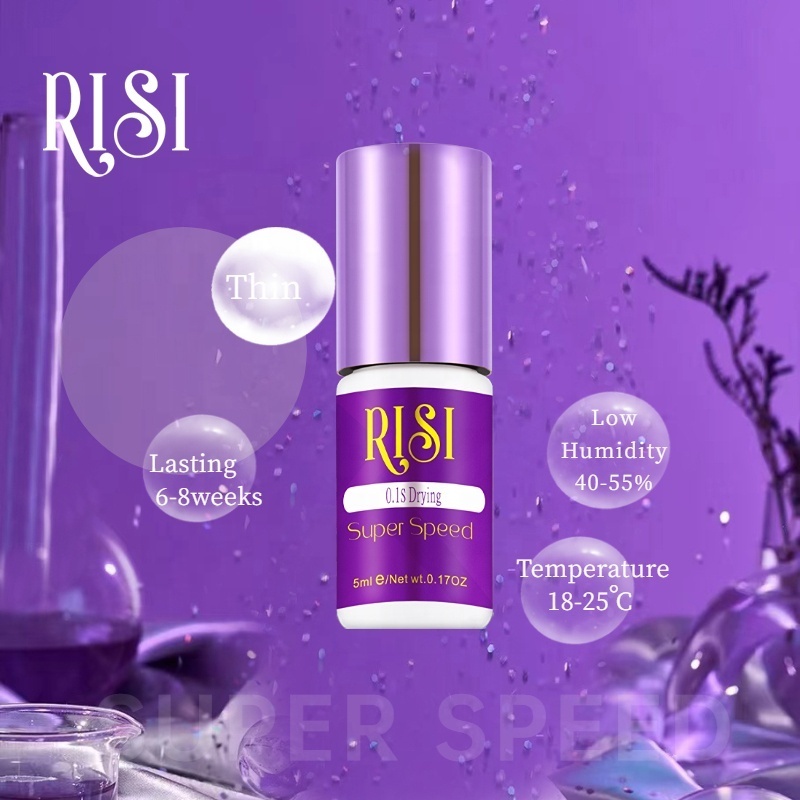 RISI Volume Lash Extension Adhesive With 6-8weeks Retention Super Speed Eyelash Extensions Glue Factory Sell Eyelash Glue