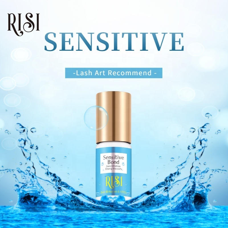 RISI Oem Black Latex Free Hypoallergenic Sensitive Lash Eyelash Extension Glue Lash Adhesive  Custom