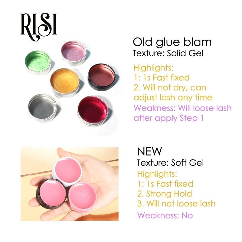 RISI Soft Gel  Strong Fixed Lash Lift Glue Balm Private Label Lash Lifting Adhesive For Perm Glue Balm Lash Glue Wax Balm