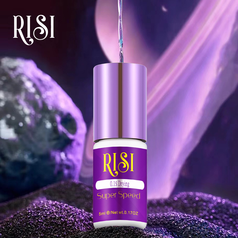 RISI Top Quality Custom Logo 0.1-0.5s Quick Dry Low Smell Eyelash Extension Glue With Private Label