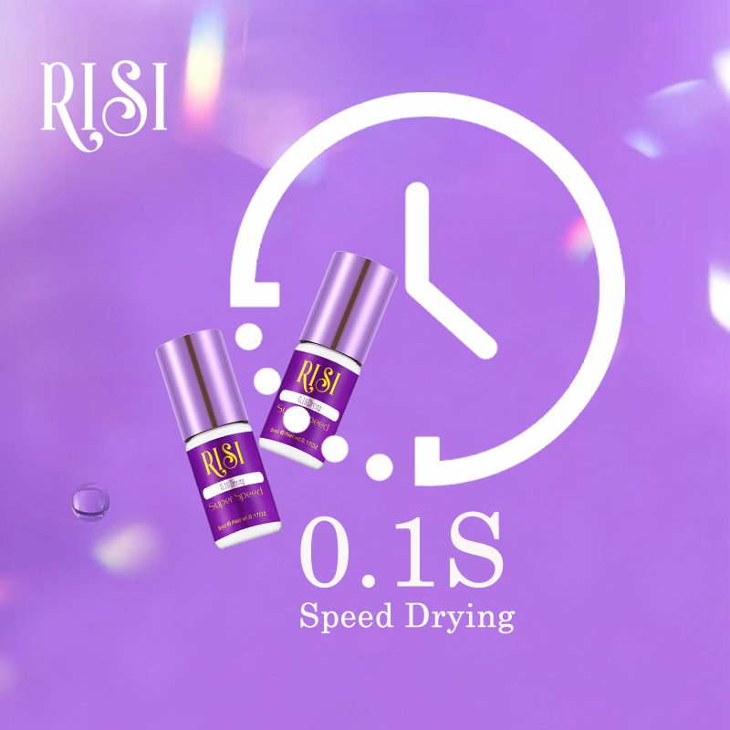 RISI Korean Private Label True Black Eyelash Glue Adhesive 1 Sec Dry Fast Long Retention Formulation