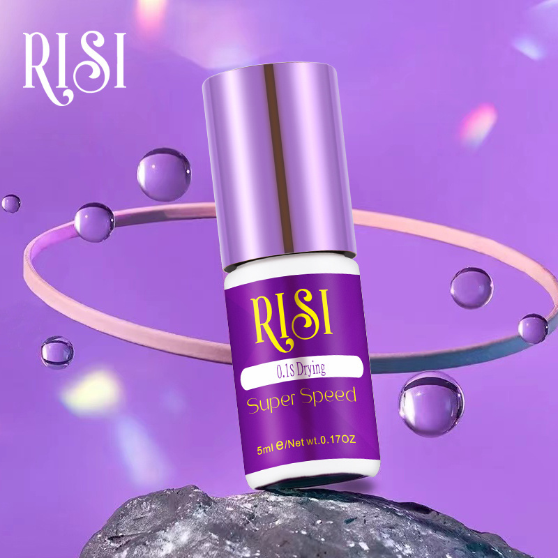 RISI Korean Private Label True Black Eyelash Glue Adhesive 1 Sec Dry Fast Long Retention Formulation