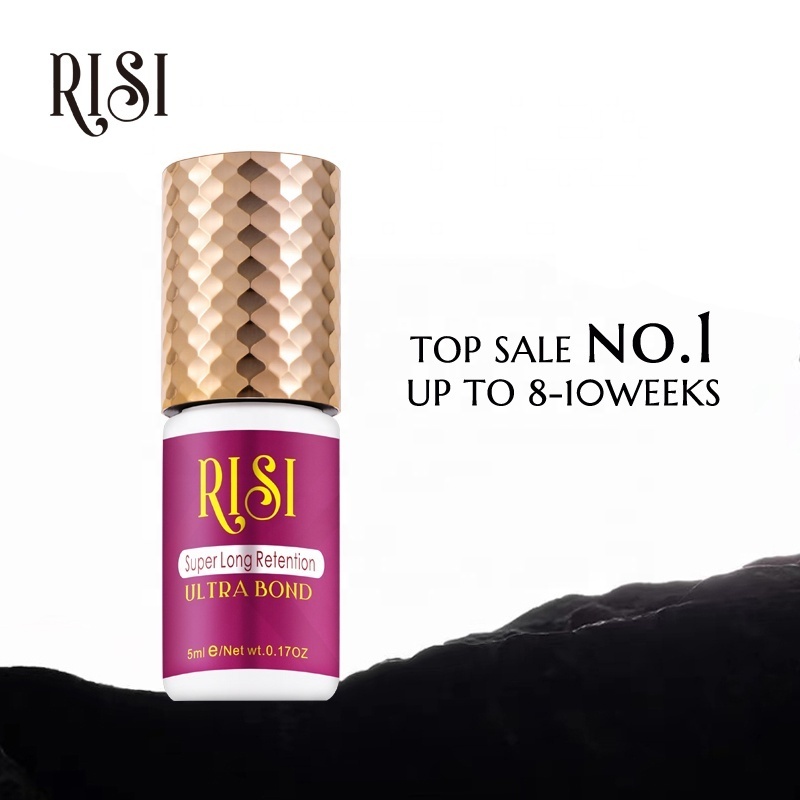 RISI The Best Square Fast Drying Black Oil Resistant Transparent Eyelash Extension Glue Adhesive Oem