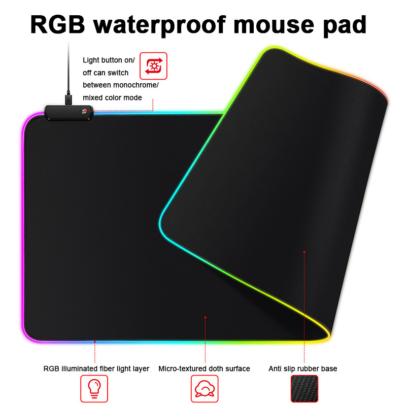 Wholesale hot large personalise custom logo RGB Gaming Mouse Pads