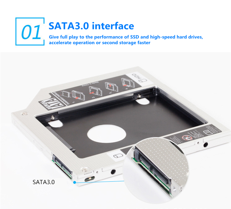 Aluminum Universal SATA interface 12.7mm 2.5