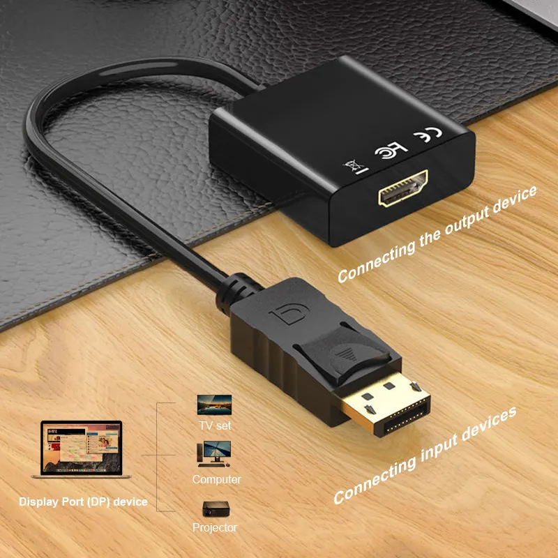 High Quality Display Port to HDTV  Cable Male to Female 1080P DP to HD Adapter for Macbook with Lower Price