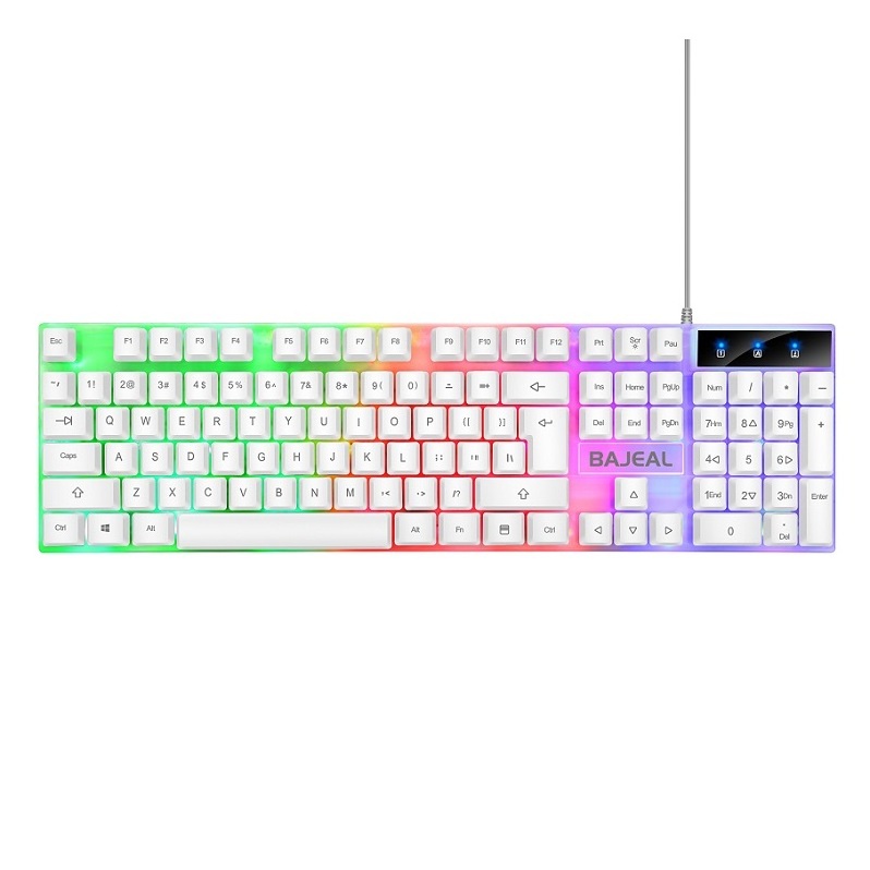 Bajeal T350 LED Light 104 Keys USB Wired Mechanical Feel Gaming Keyboard Mouse Combos