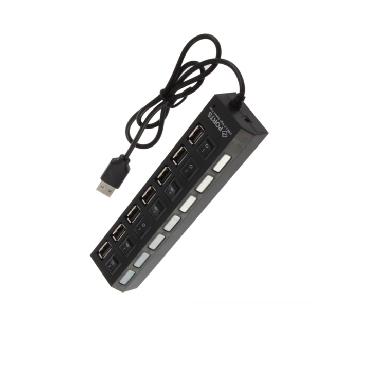 High Speed Independent Switch Control with LED Indicators laptop 2.0 7 Port USB HUB man