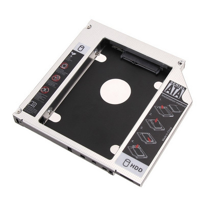 Aluminum Universal SATA interface 12.7mm 2.5" Hard Disk Drive Case Laptop CD/DVD 2nd SSD HDD optibay caddy