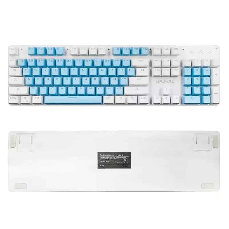 K500 104 keys blue+white gaming keyboard RGB colorful wired red switch gaming mechanical keyboard