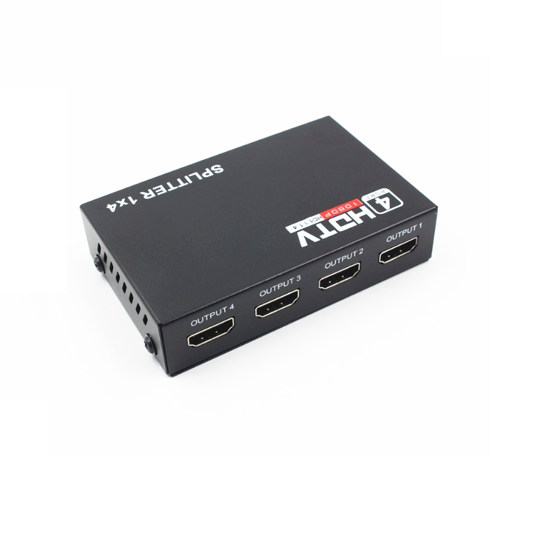 HD 2.0 1*4 switch splitter 1 in 4 out 1080P 3D Ultra 2K HDCP 4Way Signal Mini hd splitter Amplifier with power adapter