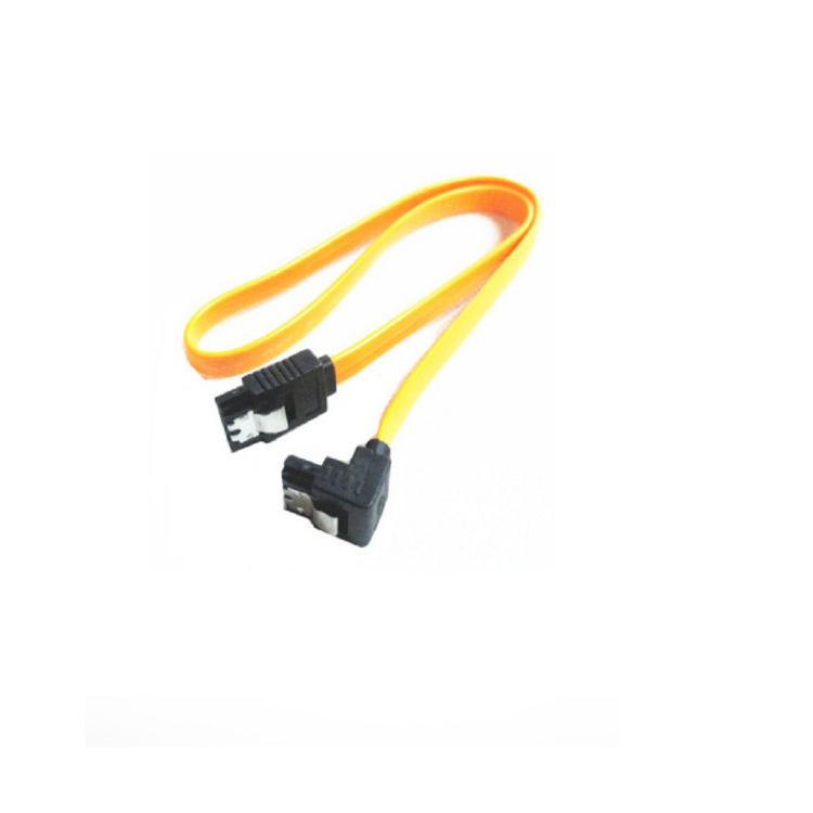 Dual shrapnel SATA2.0 7-pin Data Cable Male to Male Right angle Flat Serial Hard disk data cable