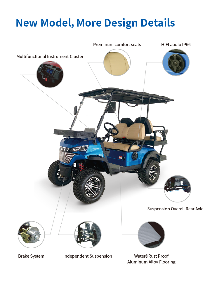 4 Wheel Drive 4 Seater Electric Golf Cart 72V Lithium Off Road Electric Golf Buggy Hunting Cart