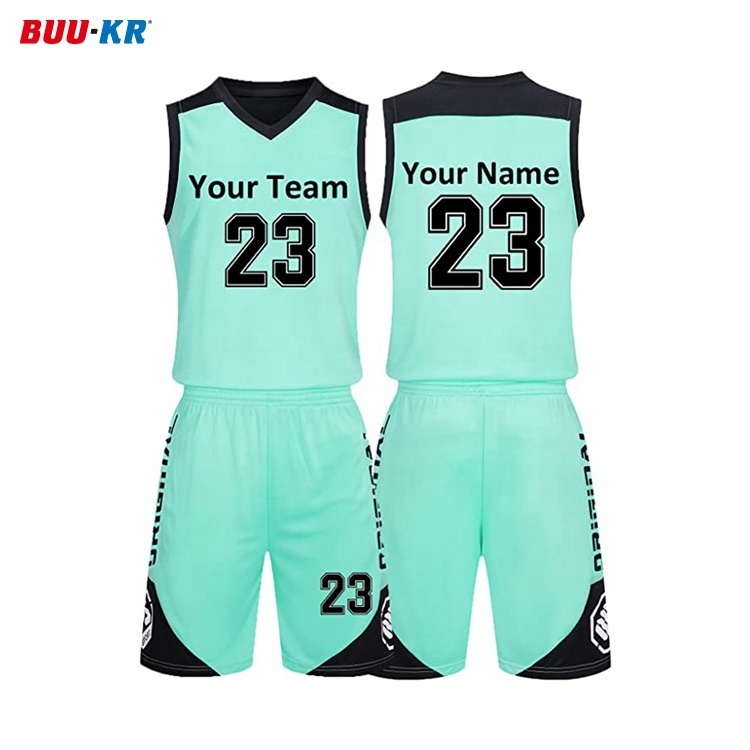 Buker Custom Design Retro Sublimation Reversible Basket Ball Kids Singlets Vests Kit Set Shirt Men Basketball Uniform Jersey