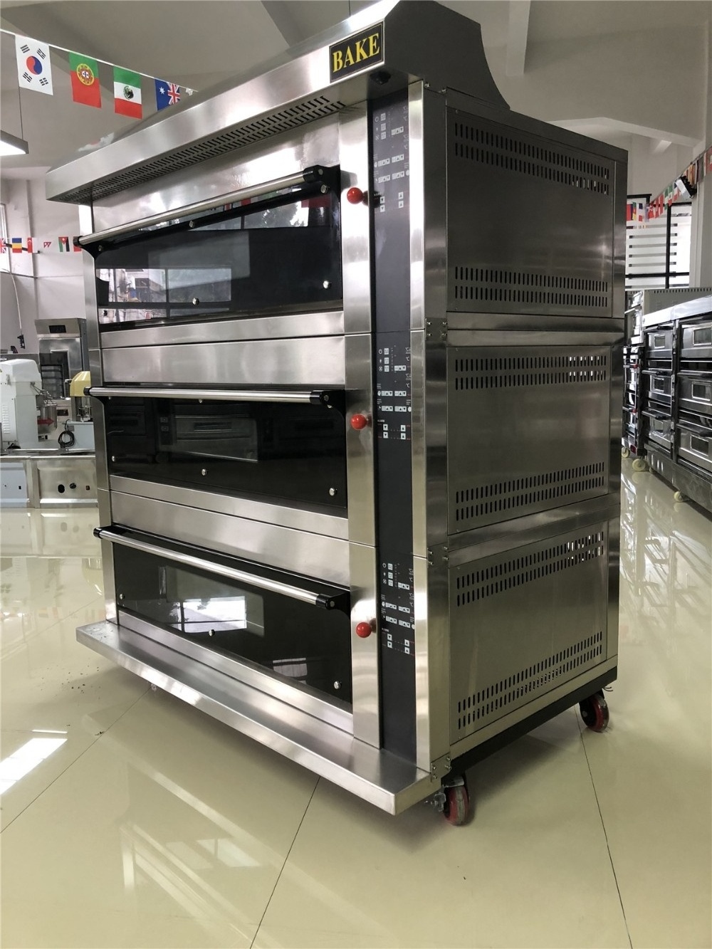 Baking equipment Luxurious double Deck oven with steam for Toast bread making machine