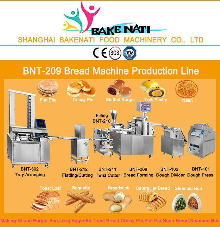 Shanghai Bakenati BNT-209 Commercial Automatic Stuffed Bread Maker Bakery Machinery Bread Making Machine Production Line