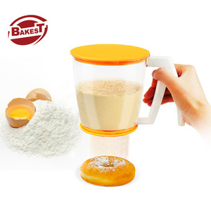 Bakest Baking Plastic Handle Round Flour Sieve Flour Shaker Mesh Sieve Strainer Kitchen Sugar Tools Flour Sifter