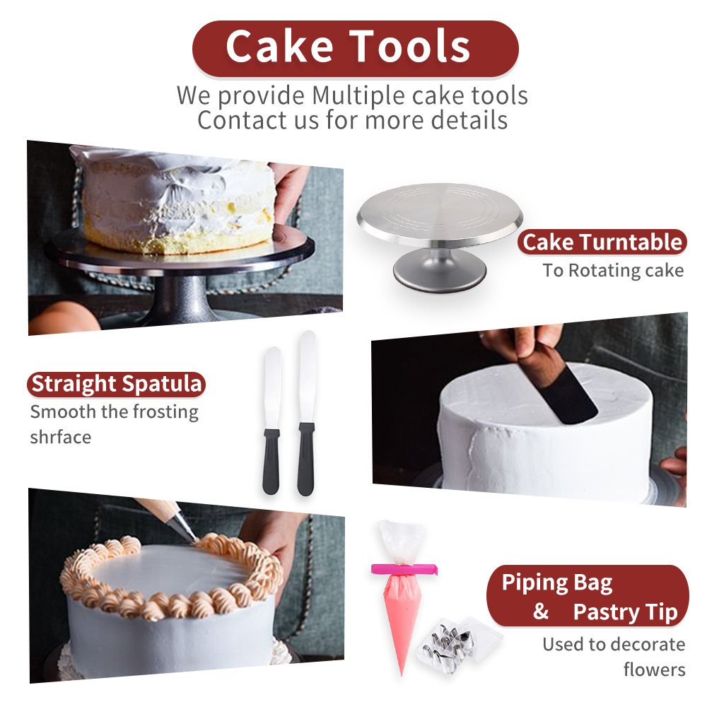 Bakest Wholesale Gold Metal Aluminum Alloy Cake Decorating Supplies Cake Rotating Turntable  For Cake Stand