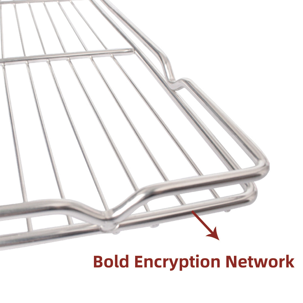 Bakest Stainless Steel Double Layer Cooling Rack 40*60cm Bread Drying Tray Baking Cooling Rack with Feet