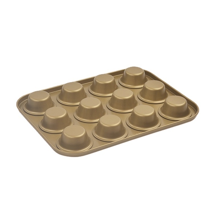 Bakest Golden Non Stick Cupcake Muffin Cake Pan Baking Muffin Tray Baking Mould