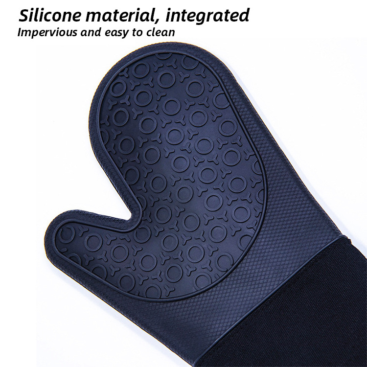 Extra Long Professional Heat Resistant BBQ Or kitchen Grill glove double Oven Mitt BBQ Grill Oven Silicone Gloves