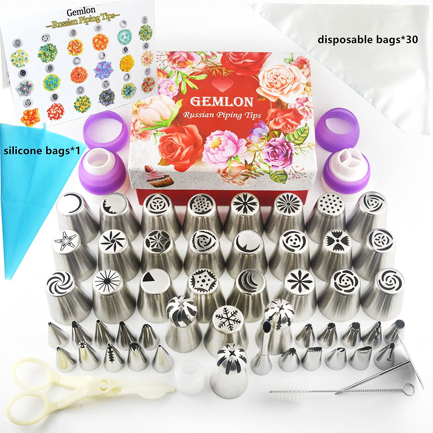 88PCS Russian Cake Decorating Supplies Kit Baking Pastry Tools Baking Accessories Cake Tools Set